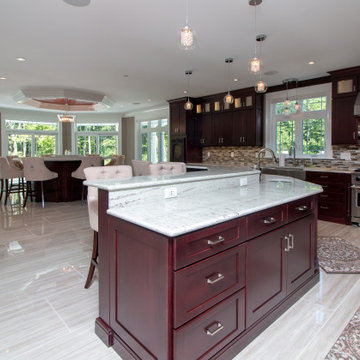 Transitional Cabico Unique Cherry Cordovan Kitchen Remodel with Butler’s Pantry