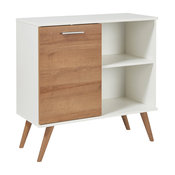 Tommi White and Oak-Finished Scandinavian Sideboard, 1 Door