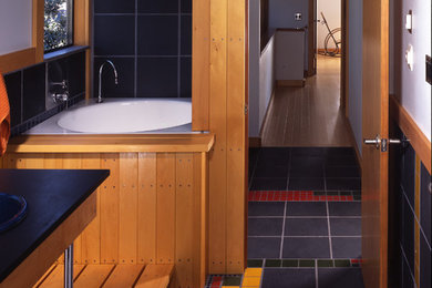 Mid-sized minimalist master ceramic tile bathroom photo in San Francisco