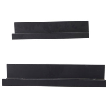 Modern Black Wood Wall Shelf 562588