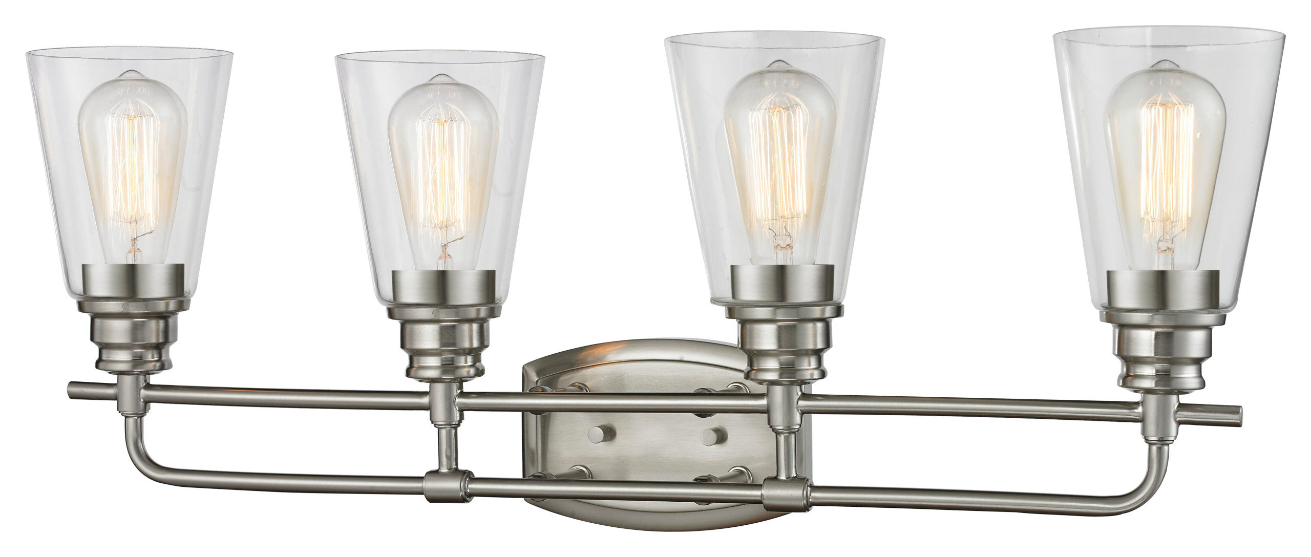 Annora 4-Light Bathroom Vanity Light In Brushed Nickel, 28.750 ...