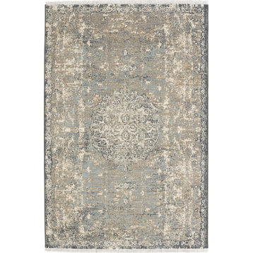 Karastan Titanium Floret by Patina Vie Rug 5'3"x7'10" Sea Glass/Blue Rug