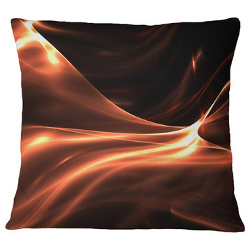 Brown Abstract Warm Fractal Design Abstract Throw Pillow, 18"x18"