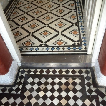 Very Dirty Victorian Tiled Hallway Cleaned and Sealed in Prestwood