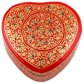 Novica Handmade Kashmir Romance Papier Mache Decorative Box