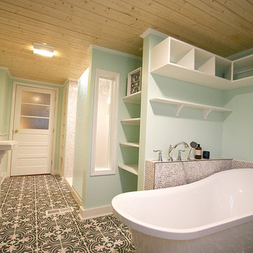 Era-Sensitive 20th Century Farmhouse Bathroom Remodel & Addition