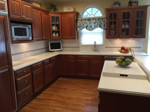 Updating kitchen countertops, backsplash, cabinets ...