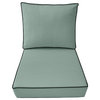 |COVER ONLY|Outdoor Contrast Piped Trim Medium Deep Seat Back Pillow Cover AD002