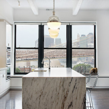 Contemporary Loft Interior Design + Renovation, Open Kitchen, DUMBO Brooklyn