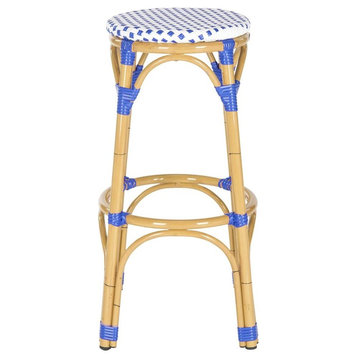 Kipnuk Indoor and Outdoor Stool, Blue and White