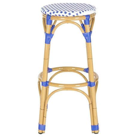 Kipnuk Indoor and Outdoor Stool, Blue and White