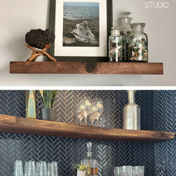 Black Walnut Live Edge Floating Shelf (floating bracket included) - Shelving
