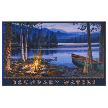 Darrell Bush Boundary Waters Minnesota Canoe Fire Art Print, 12"x18"
