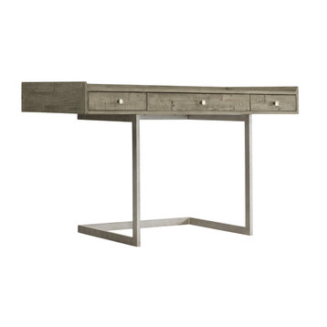 Bernhardt Loft Karter Desk, Morel/Glazed Silver