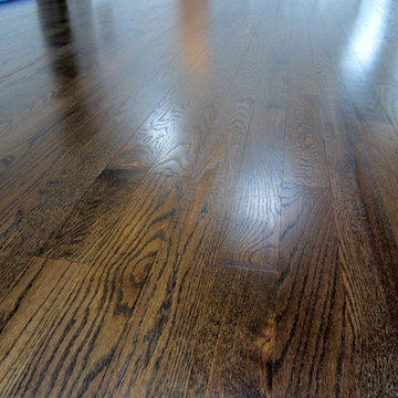 EAST HAMPTON: RED OAK REFINISHED WITH JACOBEAN STAIN & SEMI-GLOSS OIL POLY