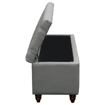 Park Ave Tufted Storage Trunk, Gray