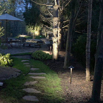 Back yard pathway lighting in Mississauga