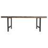 Wood and Steel Dining Table, Walnut, 60"x30", Standard, 30" Table Height