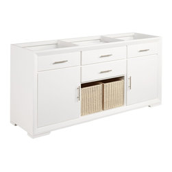 72" DAVYN MAHOGANY DOUBLE VESSEL SINK VANITY &ndash; WHITE - Bathroom Vanities And Sink Consoles