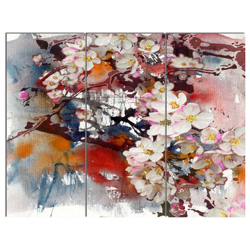 "Blossoming Apple Tree Background" Metal Art, 3 Panels, 36"x28"