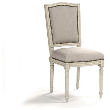 Benoit Side Chair, Natural Linen, Burlap