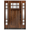 Huntington 1D+2SL Left-Hand Swing-In Exterior Front Entry Wood Door, 18"-36"x80"