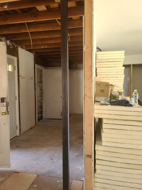 Help with metal post in living room