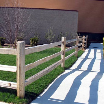 Cedar Post and Rail Fence with Split Rails