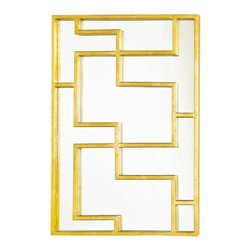 Worlds Away Lotus Rectangular Oriental Mirror Panel - Wall Mirrors