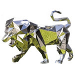 Ponoma - Sculpture of Lion, mirror polygonal sculpture - LION 1/2 of life-size: