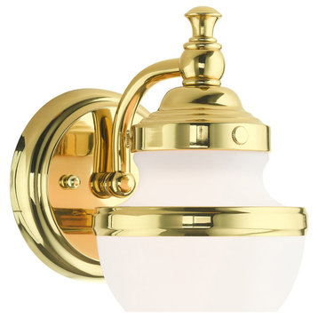 Livex Lighting 5711 Oldwick 1 Light 8" Tall Bathroom Sconce - Polished Brass