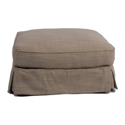 Sunset Trading Americana Ottoman - Slip Cover Set Only -  Linen - Slipcovers And Chair Covers