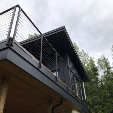 Aluminum side mounted post cable railing project in British Columbia