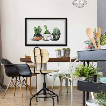 "Party Pots Cactus" Framed Painting Print