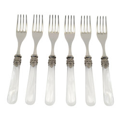 Arvind Group - Napoleon 6-Piece Fork Set, White - Forks