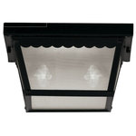 Savoy House - Savoy House Flush Mount, Black Finish : Frosted Glass - Decorate your favorite outdoor spaces to bring a sFlush Mount Black : Frosted Glas *UL: Suitable for wet locations Energy Star Qualified: n/a ADA Certified: n/a  *Number of Lights: Lamp: 2-*Wattage:60w Incandescent bulb(s) *Bulb Included:No *Bulb Type:Incandescent *Finish Type:Black