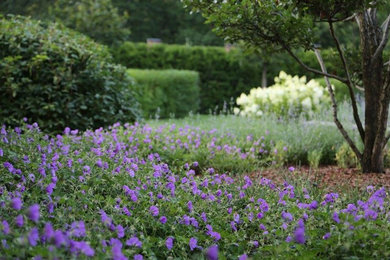 Пример оригинального дизайна: летний участок и сад среднего размера на внутреннем дворе в современном стиле с полуденной тенью и мощением клинкерной брусчаткой