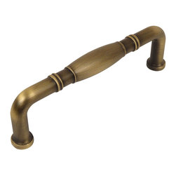 Cosmas - Cosmas 4313-96BAB Brushed Antique Brass Cabinet Pull, Set of 10 - Cabinet And Drawer Handle Pulls