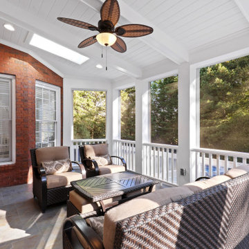 Basement With Exterior Pool & Porch Renovation