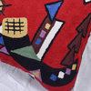 Kandinsky Throw Pillow Cover Mit Und Gegen Red Hand Embroidered Wool 18x18