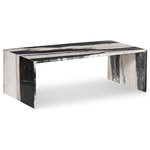 Meridian Furniture - Canova Marble Coffee Table, Black and White, Coffee Table - Refresh the look of your living room space with this Canova coffee table. This handcrafted genuine marble table has an exquisitely elegant yet simple design that lets it fit easily into your contemporary space. Black and white marble with light grey veining is sophisticated and chic, adding an understated look of refinement to your room. An expansive table top gives you plenty of room for setting up a game board or displaying your favorite centerpiece.
