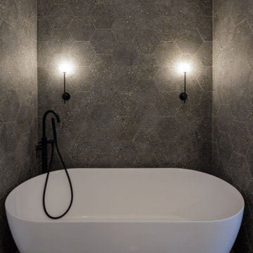 Bath with Hexagonal tiles