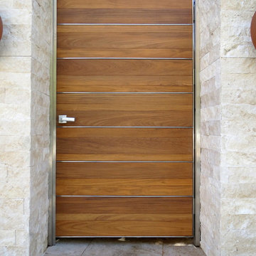 Stainless Steel & Teak Entry Gate
