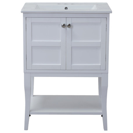 Elegant Decor VF2100 2 Doors Cabinet 24"x18"x34", White