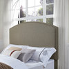 Cassie Curved Upholstered Full/Queen Headboard, Shadow Gray Linen