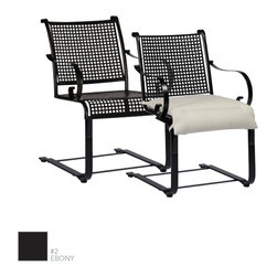 Verano Traditional Wrought Iron Spring Dining Chair by Summer Classics - Outdoor Dining Chairs