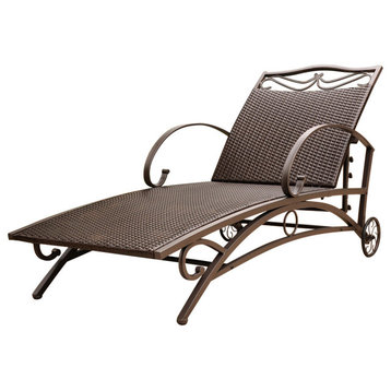 Valencia Resin Wicker/ Steel Multi-position Chaise Lounge, Chocolate