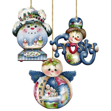 Home for The Holidays Wood Ornament Set of 3