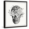 "Roses and Skull" Framed Painting Print, 18x18
