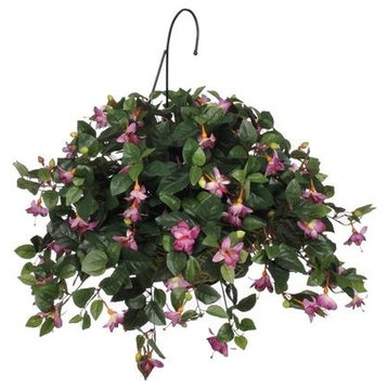 Artificial Pink Fuchsia Hanging Basket